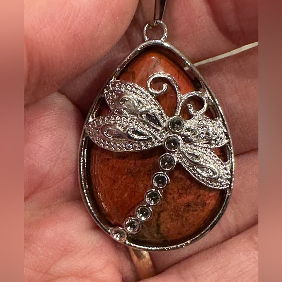 Jewelry - Sterling stone Dragonfly Pendant Necklace